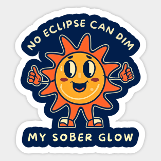 No Eclipse Can Dim My Sober Glow Sticker